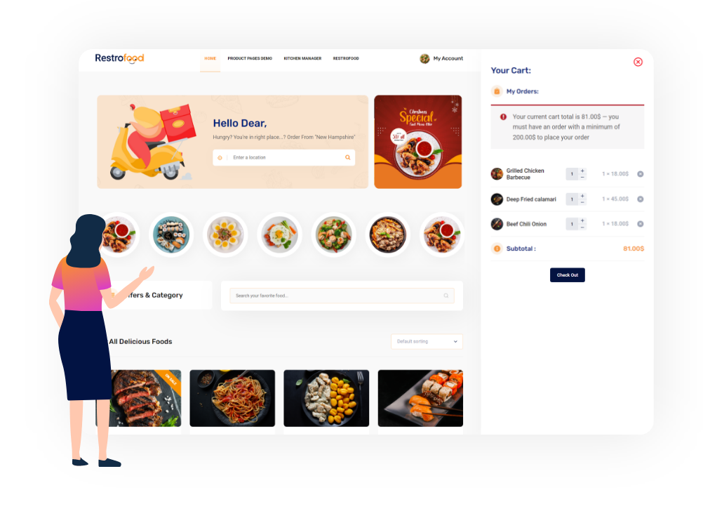 RestroFood Online Food Ordering & Delivery WordPress Plugin